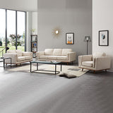 32 Seater Sofa Beige Fabric Lounge Set for Living Room Couch with Wooden Frame V43-SET-YOK-3+2-BG