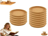 Cork Coasters with Lip, Protect Your Table from Beverage Leak-Proof Cork Cup Holder Bulk, Non-Slip, V1366-AZ2-W-15201