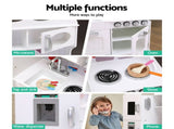 Keezi Kids Kitchen Play Set Wooden Pretend Toys Cooking Children Food White PLAY-WOOD-DISPENSER3IN1-B-WH