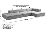 Sarantino Vani 3 Seater Modular Sofa Set - Light Grey SOFA-MLM-315-LGY