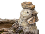 Rustic Rooster Planter w Hole & Plug 31cm V637-49429RST