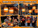 3PCS 360&degBeam Hanging Pumpkin Lantern with Double-Sided Spooky Expressions and Telescopic V888-ELOSUNG55143-3