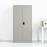Two-Door Metal Cabinet Shelf Storage for Home Office Gym V63-844331