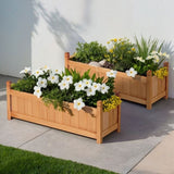 2x Green Fingers Raised Garden Bed 90x30x33cm Wooden Planter Box Raised Container Growing GARDEN-WOOD-BOX-90X2