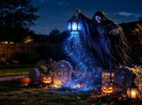 Halloween Soul Harvester Animated Garden Light Solar Powered Flowing Ghost Spirit Lantern with V1366-AZ2-W-24908