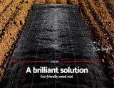 Instahut 3.66x30m Weed Mat Weedmat Control Plant WD-B-366X30-BK