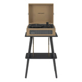 Crosley Voyager Bluetooth Portable Turntable Entertainment Stand Bundle - Tan V398-CRIW8017BST-TA4