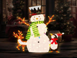 Christabelle 1.2m Christmas Snowman Display Indoor Outdoor with LED Lights and Animals Decorati MHA501