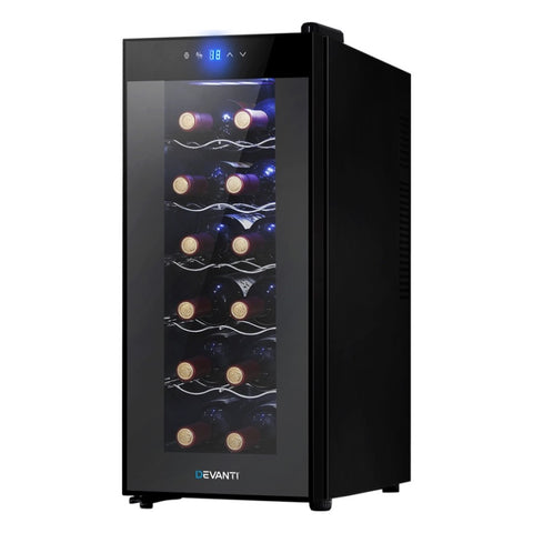 Devanti Wine Fridge Cooler 12 Bottles WC-35C-12B-BK