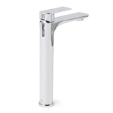 WELS Bathroom Chrome Round Tall Basin Mixer Vanity Faucet Laundry Counter Tap V1233-KRF102CR