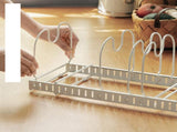 Pot Lid Rack Iron Retractable Pot Lid Organizer Holder for Multiple Cookware Universal Black V1294-YM0716-3117220166412