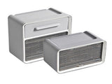Toilet Paper Holder Wall Mount Waterproof Storage Box PP with Drawer for Bathroom Grey V1294-YM0703-3112230006212