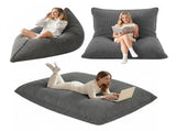 Artiss 3 in 1 Bean Bag Chair Cover Convertible Bean Bag for Adults, Corduroy Stuffed BD-COVER-3IN1-GR