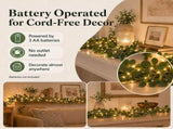 2Pcs Faux Vine Lights Artificial Greenery Garlands, Vines with Fairy Lights for Fireplace, Table, V1369-AZ3-W-08069
