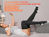 Thigh High Compression Socks for Women 15-20 mmHg Over the Knee Compression Stockings for Men 3 Pair V1258-DP02-F-524