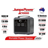 1000W Portable Power Station JumpsPower Battery Charger 716Wh LED Light V274-VE-JP-PPS-AC1000