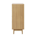 Artiss 4 Chest of Drawers Rattan Tallboy Pine - BRIONY FURNI-E-RAT-CDR-4D-WD-AB