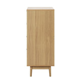 Artiss 4 Chest of Drawers Rattan Tallboy Pine - BRIONY FURNI-E-RAT-CDR-4D-WD-AB