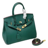 2025 - Euro-american Elegant Lychee Leather Shoulder Bag- Birkin 25-dark green V1192-D65