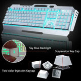 104 Keys Wireless Gaming Keyboard Mouse SetMouse Pad, RGB LED Backlit PC/Laptop White-RGB V201-W11043639