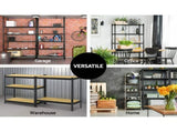 Giantz 2x1.8M Garage Shelving Warehouse Rack Pallet Racking Storage Shelve Black WR-E-9X18-BKX2
