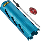 Dry Core Drill Bit, 88.9 mm Diameter 11 Threaded, 241.3mm Depth Diamond Coring Bore Tool with a V952-JJGS13.59.5IN2MQGV0