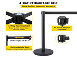 Crowd Control Stanchion, Set of 6 Pieces Stanchion Set, Stanchion Set with 6.6 ft/2 m Black V952-GLZHSHDJTZGT6K2UKV0