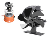 Stove 6 Blades Fireplace Heat Powered Fast Wind Circulation Half Moon Pattern Thermoeletric V1294-YM0706-3114230120011