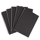5Pcs A5 Black Spiral Notebook Blank Sketchbook Unruled Journal Pack Thick Blank Paper 50 Sheet 100 V1369-AZ3-W-15435