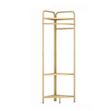Corner Gold Clothing Rack Stylish Clothes Storage Stand for Bedroom & Wardrobe V63-921081