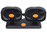 Car Air Cooling Fan Dual Head USB Universal Cooling Device 360 Degree Adjustable Square Low Noise V1294-YM0714-3113210204611
