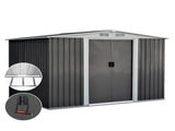 Giantz Garden Shed 2.58x2.07M w/Metal Base Sheds Outdoor Storage Double Door Tool SHED-GAB-6X8-BASE-ABCD