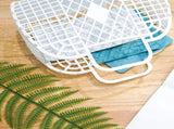 Hollow Storage Basket Plastic Reusable Portable Foldable Bag for Beach Home Bedside Shopping Toys V1294-YM0716-3117220131614
