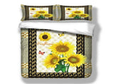 Golden Girasole Summer Bloom Quilt / Doona / Duvet Cover set V745-AQ043887Q3