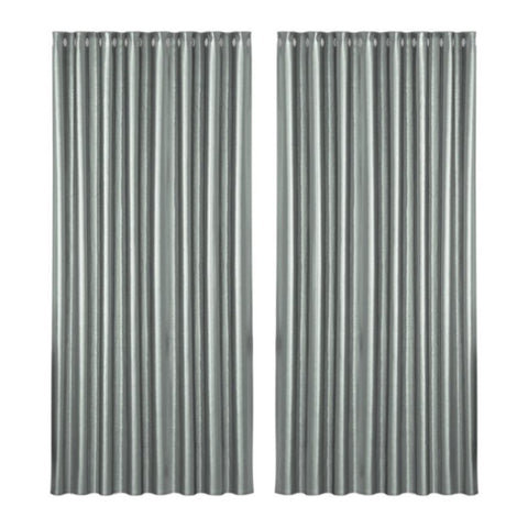 Artiss 2X Blockout Curtains Eyelet 300x230cm Grey Shine BC-SHINE-300X230-GY