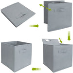 Pack of 6 Foldable Fabric Basket Bin Storage Cube for Nursery, Office and Home Decor V178-14469