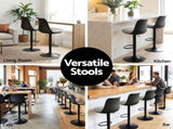 Artiss 2x Bar Stools Kitchen Swivel Gas Lift Counter Dining Chair Curved Black BA-BB-8097C-BKX2
