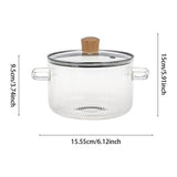 Glass Cooking Pot with Lid, 1.6L Heat Resistant Borosilicate Glass Cookware Stovetop Pot Set, V1370-AZ4-12241