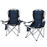 Weisshorn Camping Folding Chair Portable Outdoor Hiking Fishing Picnic Navy 2pcs CAMP-B-C-61-NA-FC2