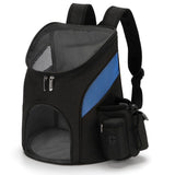 Comfortable hands-free pet carrier backpack with breathable mesh panels and padded shoulder straps, V1341-ZY-3JYFNA49-L-BLACKRED