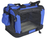 YES4PETS Medium Foldable Pet Dog Puppy Cat Rabbit Soft Crate With Curtain-Blue V278-SC6042-M-BLUE