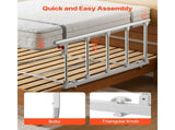 Foldable Bed Rail for Elderly, 122 cm Assist Rail with Fixing Strap, Adjustable Height Pipe V952-BCBSBCBSKZD1BAXNX001V0