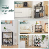 CARLA HOME 3-Tier Foldable Storage Shelf with Wheels for Kitchen, Garage, Pantry or Basement LSB-36140