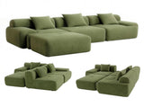Artiss 300cm Modular Sofa Bed Comfort L-Shaped Sectional Boneless Couch Green SBED-O-CDY-4S-GN-ABC