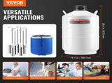Liquid Nitrogen Tank, 20 L Aluminum Alloy Liquid Nitrogen Container, LN2 Tank Dewar with 6 Canisters V952-CZXYDG20L000J251UV0