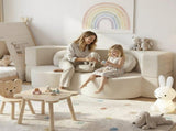 Artiss Folding Sofa Bed Floor Couch 2-in-1 Convertible Futon Loveseat Beige SB-B-SOFA-FD-BG