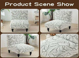 Armless chair cover Jacquard chair cover Armless telescopic wing back chair cover Chenille printed V1192-AZ-W-25105