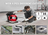 Drain Cleaner Machine 50FT x 1/2Inch Manual Feed Snake Auger with 4 Cutter V952-SDJJKLSGDSTJA6DFTV3