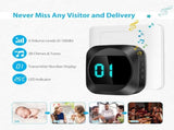 Wireless doorbell with LED, temperature display, waterproof electronic doorbell kit, with 2 plug-in V1188-MS-313-0546