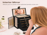 CARLA HOME 6-Layer Large Jewelry Box for Women with Drawers, Mirror, Lock, Necklace Hooks & Side LSB-36225